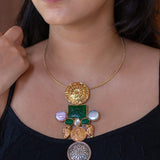An artistically handcrafted statement necklace
