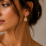Pure silver evil eye earrings