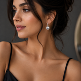 Pure silver evil eye earrings