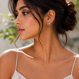 Murano Italian Flower earrings with mother-of-pearl embellishment