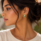 Murano Italian Flower earrings with mother-of-pearl embellishment