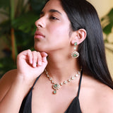 Classic moozanite polki Pendant set