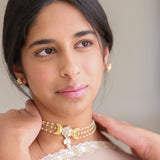 Red beaded aura choker