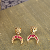Lion pink hued earrings- Fiza collection