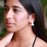 Lustrous layered  moozanite polki  pendant set