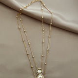 Lustrous layered kundan pendant set