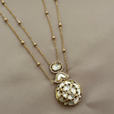 Lustrous layered kundan pendant set