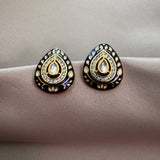 Kundan red drop cut Pendant set
