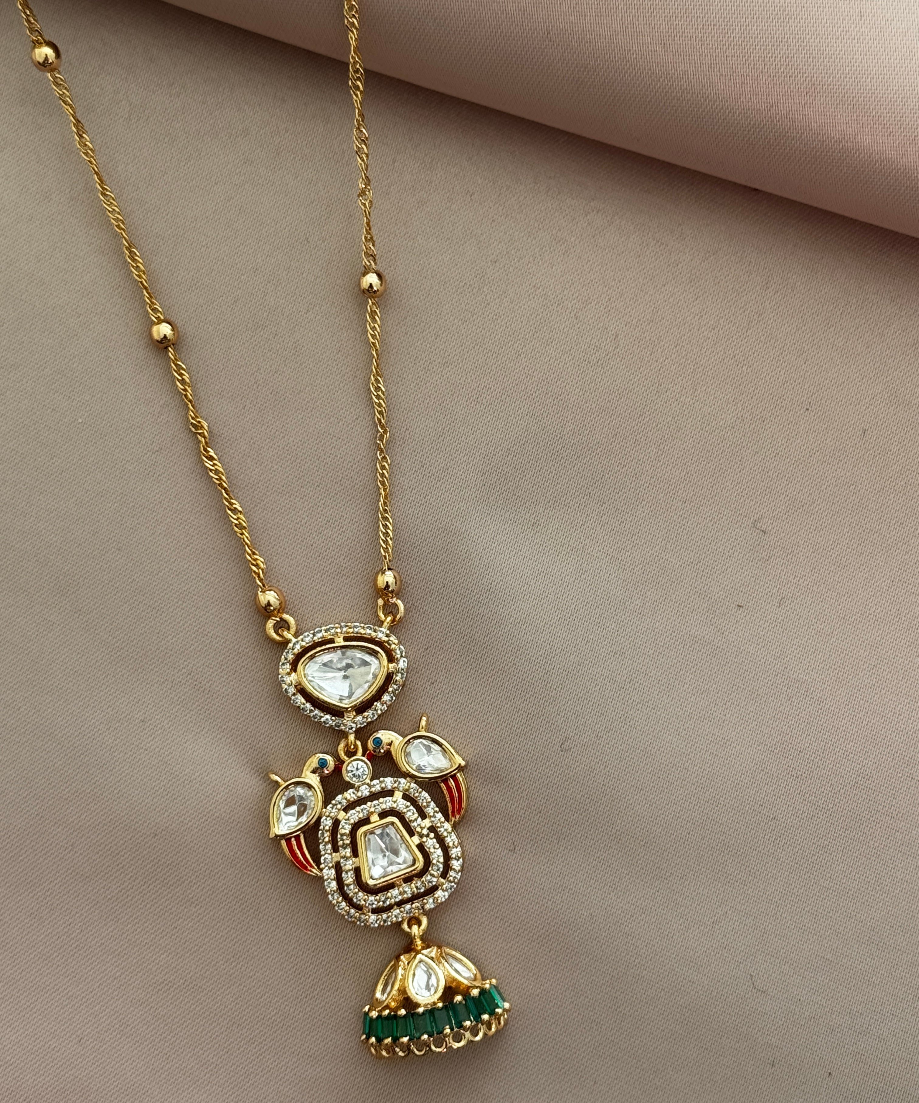 Kundan jhumki Pendant set