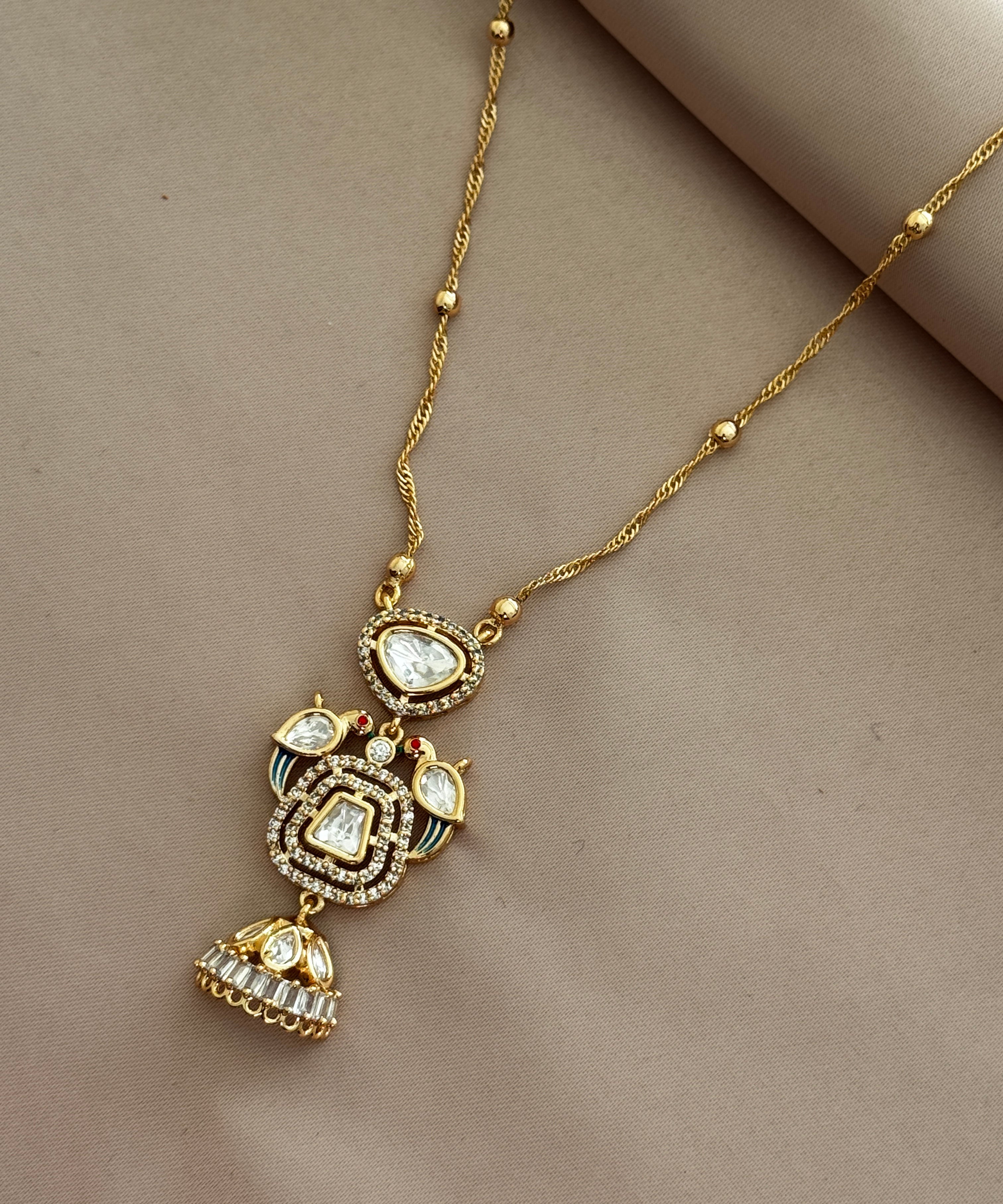Kundan jhumki Pendant set