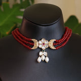 Red beaded aura choker
