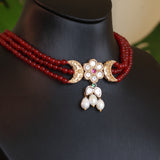 Red beaded aura choker