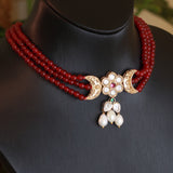 Red beaded aura choker