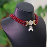 Red beaded aura choker