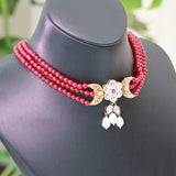 Red beaded aura choker