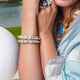 White Kundan Studed Bangels