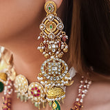 Gold and Pearl Heritage Long Earrings
