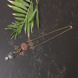 one of a kind hand crafted design with Orangish brown and shaded Black Jasper stones -Ishani Collection