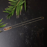 sleek and  lightweight chain  with semi precious green onyx, red stones: Isha Collection , Subtle Luxe Chain :
