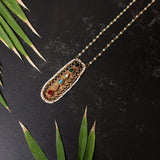 sleek and  lightweight chain  with semi precious green onyx, red stones: Isha Collection , Subtle Luxe Chain :