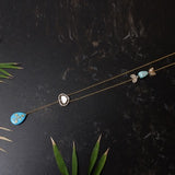 sleek and  lightweight chain  with turquoise stones: Isha Collection , Subtle Luxe Chain