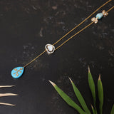 sleek and  lightweight chain  with turquoise stones: Isha Collection , Subtle Luxe Chain