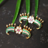 Emerald green Green Cuff style -Earring Stud collection
