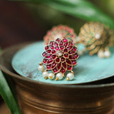 Royal Pink Blooming Flower Statement Ring