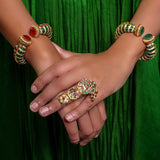 3 Tier Regal Meenakari Ring Finger