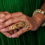 3 Tier Regal Meenakari Ring Finger