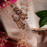 Red enamel with kundan -Jhumka