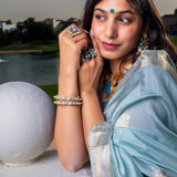 White Kundan Studed Bangels