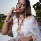 Gold and Pearl Heritage Long Earrings