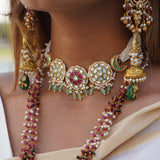 3 Suns Kundan & Pearl Chain Choker