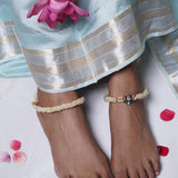 Stunning Pearl Anklets with interchangable elephant andf lotus pnedant