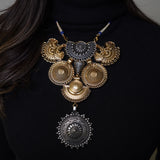 Gold and Silver plated Circles Statement Necklace