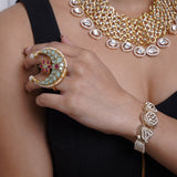 Celestial Mint Crescent:finger ring collection - Cresent Shape