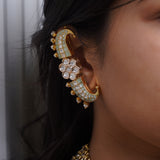 Sage green Ear Cuff style - Earring stud collection
