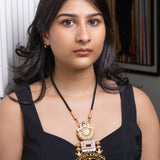 Sacred Radiance: luxurious gold-plated necklace with intricate temple-inspired motifs - Avasa Collection