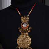 Lunar Grace Temple Necklace: Temple necklace with moon motifs - Avasa Collection