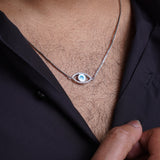 Evil eye in Silver color chain with Swarovski stones
