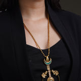 Long Chain Pendant with real stones