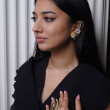 Emerald green Green Cuff style -Earring Stud collection