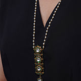 Emerald Royal Vault: Rajwada style multi-pearl beaded long chain  with emerald detailing- Isha Collection (Copy)