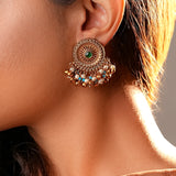 Majestic fusion earrings with beautiful Kundan Design- fiza collection