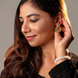 Majestic fusion earrings with beautiful Kundan Jhumka Design- Fiza Collection