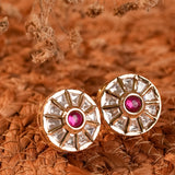 Signity glow White Kundan Shell Earrings