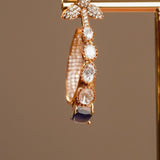 Majestic fusion earrings with Diamond Flower Design - Fiza Collection