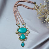 Stunning Turquoise and kundan studded pendant