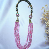 Rose quartz layered necklace